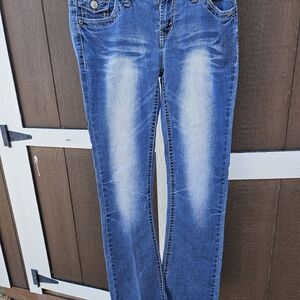 Wallflower Women's Straight Leg Blue Jeans